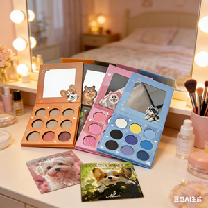 Palette <span class=keywords><strong>de</strong></span> fards à paupières imperméables 9 couleurs satinées et chatoyantes sur le thème des animaux – Haute pigmentation, format voyage pour les amateurs <span class=keywords><strong>de</strong></span> maquillage, adaptée aux carnations foncées et claires - Product Image 5