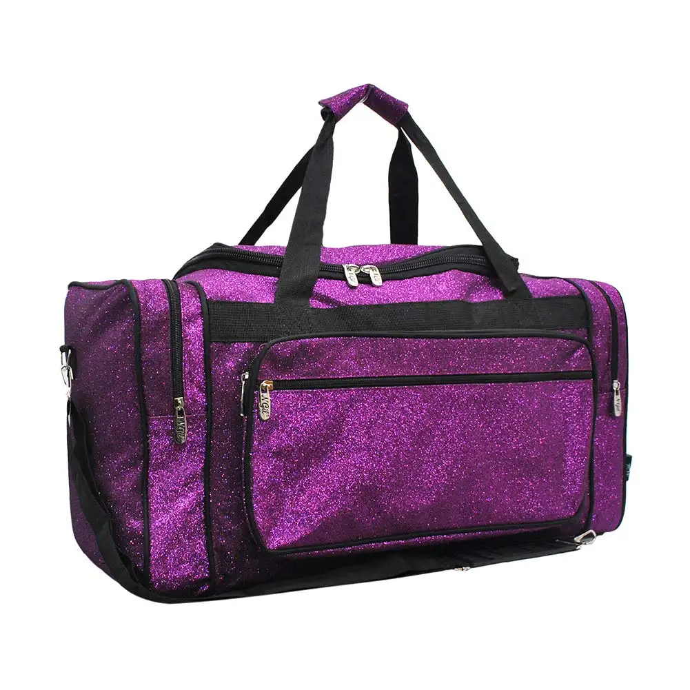 Bolsa de lona con purpurina personalizada Bolsa de lona de baile de viaje para equipo de porristas