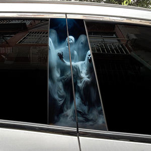 Alta calidad 2 uds Halloween Horror coche ventana pegatinas Spooky Halloween decorativo coche lado B Pilar vinilo pegatina para coches - Product Image 2