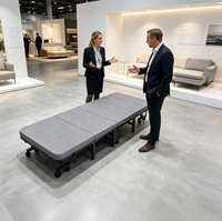 Platzsparendes Klappbett 4-Fach-Design Faltet Sich auf 61cm Zusammen zur Aufbewahrung unter dem Schreibtisch 8 Räder Tragbares Gästebett für Büro Schlafzimmer VLranlife