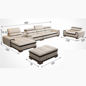Sofás de cuero para sala de estar, tela, altavoz WiFi inteligente, juego de sofás USB, sofás seccionales en forma de L, seccionales y asientos de dos plazas - Product Image 6