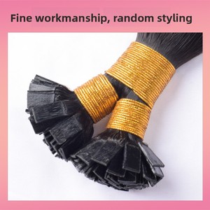 Extensiones <span class=keywords><strong>de</strong></span> Cabello Humano Real <span class=keywords><strong>de</strong></span> Europa, América y África, Punta Plana, Cabello Largo Liso/Rizado para <span class=keywords><strong>Mujer</strong></span>, Se Puede Permanecer y Teñir - Product Image 3