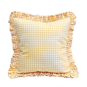 <b>Orange</b> Geometric Woven Bohemian Cotton Ruffles Flange <b>Throw</b> Pillow Covers Decorative Frill Designer Pillow - Product Image 1