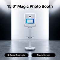 Photomaton portable avec écran tactile de 15,6 pouces, noir, configuration complète, logiciel gratuit, machine de photomaton pour location de mariage