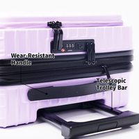 Valises de voyage d'affaires, gagnantes du prix Red Dot Design Award, ensembles de bagages rigides à ouverture frontale, violet, 18''20''24''28''