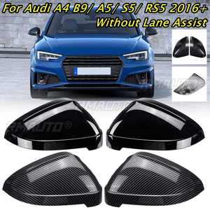 ฝาครอบกระจกมองข้างสีดำเงา/ลายคาร์บอนไฟเบอร์ 2 ชิ้น สำหรับ Audi A4 B9 S4 A5 S5 RS5 ปี 2017-2020 - Product Image 1