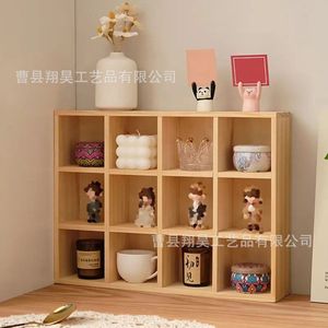 Desktop <b>Solid</b> <b>Wood</b> Twelve Compartment Storage Box For Tea Sets And Water Cups Modern Simple Style - Product Image 2