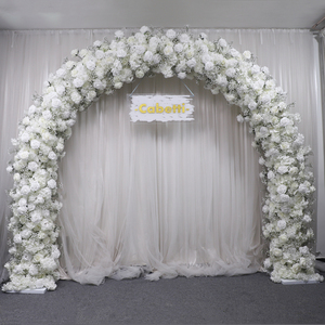 Collection <span class=keywords><strong>de</strong></span> jardin <span class=keywords><strong>de</strong></span> style floral haut <span class=keywords><strong>de</strong></span> gamme courbé luxuriant verdure artificielle ivoire blanc fleurs arc être utilisé toile <span class=keywords><strong>de</strong></span> fond <span class=keywords><strong>de</strong></span> mariage - Product Image 6