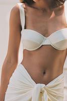 Nieuwe trend dames bikiniset met textuur en beugels - tweedelig badpak met vierkante hals en hoge taille voor zomer, strand en zwembad