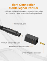 Cable de Audio Óptico Toslink a Toslink, Cables de Fibra Óptica Digitales S/PDIF Chapados en Oro de 24K
