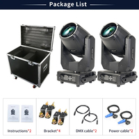 2 Packs de lampe à tête mobile Sharpy Beam 295 9r DMX à double prisme 295W avec étui de vol