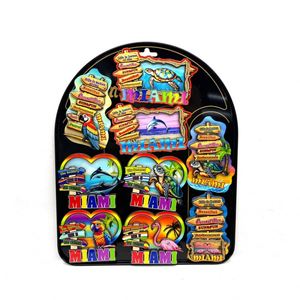 Imán de nevera magnético de tamaño mediano con diseño de palmera 3D de poliresina y madera MDF, artesanía creativa con temática cultural de Miami - Product Image 3