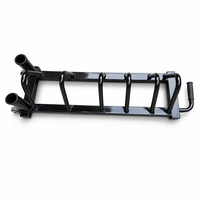 Support de rangement portable pour plaques de barre de musculation avec tubes de rangement pour barres, roues et poignée ergonomique, gain de place pour salle de sport à domicile et garage