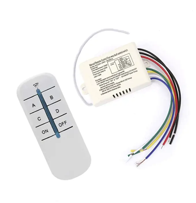 4 Channel 433mhz Remote Control Switch 220V ON/OFF Lamp Remote Control Switch Receiver Transmitter New Stable Signal Receiving