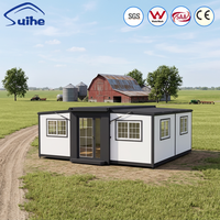 Maison conteneur moderne extensible à double aile de 20 pieds, préfabriquée et modulaire, avec chambre et salle de bain, pour ferme