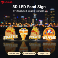Enseigne publicitaire lumineuse en aluminium et acrylique LED personnalisée pour sandwicherie, décoration éclairée, résistante aux intempéries, imperméable, murale