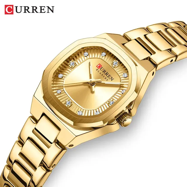 CURREN 9104 Elegant Ladies Quartz Watch Gold Luminous Waterproof Stainless Steel Strap Casual Watches for Woman Reloj Para Mujer