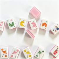 Ensemble de Mahjong américain de luxe, triple couche, transparent rose, pour les soirées cocktails, la plage, les fêtes de Noël