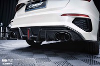 Nouveau diffuseur de pare-chocs arrière en fibre de carbone style CMST pour Audi A3 S-line S3 8Y 2021-2022 berline 4 portes, kit carrosserie avec séparateur de diffuseur arrière