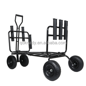 Carrito de Pesca Plegable de Acero y Plástico Resistente con Ruedas Neumáticas, Capacidad de Carga de 150 kg, Diseño de Cuatro Ruedas - Product Image 4