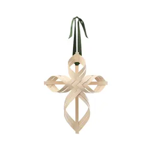 Idéal pour les ornements de noël en bambou naturel tissé en croix pour décorer la porte de la maison - Product Image 3