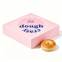Boîte à donuts pliable transparente en gros avec fenêtre, personnalisable, en carton, pour l'emballage de desserts de boulangerie