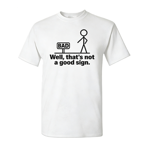 <span class=keywords><strong>T</strong></span>-<span class=keywords><strong>shirt</strong></span> da <span class=keywords><strong>uomo</strong></span> con stampa 'Not A Good Sign' - Maglietta divertente con grafica sardonica, in cotone oversize a maniche corte, stile streetwear, casual - Product Image 6