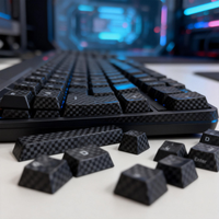 Capuchon de touche en fibre de carbone usiné par CNC de précision pour clavier mécanique de jeu/bureau personnalisé OEM ODM