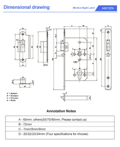 A6072zn morליווי לילה מנעול עם מפתח עמיד נגד גניבה ce מוסמך ss שחור משובח גימור לדלתות עץ ופלדה - Product Image 6