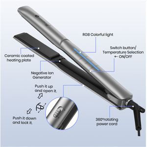 Usine KangRoad Fer à lisser à ions négatifs <span class=keywords><strong>enduit</strong></span> de céramique de marque privée avec design personnalisé Fabricant professionnel de lisseur de cheveux - Product Image 6