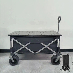 Stainless Steel Large Capacity Outdoor Camping Cart Foldable <strong>Beach</strong> <strong>Wagon</strong> for Picnic and Garden Portable Picnic Cart Trolley - Product Image 4
