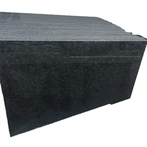 Losas de granito de superficie pulida, granito negro para encimera de cocina y parte superior de isla