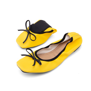 <span class=keywords><strong>Ballerine</strong></span> Pieghevoli da <span class=keywords><strong>Donna</strong></span> con Punta Quadrata, Tacco Basso, Tomaia in PU e Suola in Gomma, Ideali per Primavera e Autunno - Product Image 3