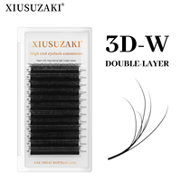 Extensions de cils en forme de W V Y, faux cils, tissage 2D-Y, individuels, noir mat, trèfle, double couche, Y 3D 4D