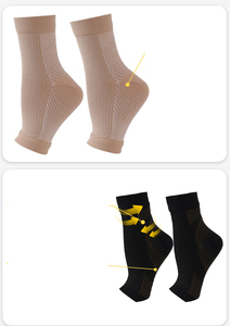 RUIQUWIN vente en gros logo personnalisé athlétique cheville soutien Compression genou manches femmes hommes sport cyclisme pied manches chaussettes - Product Image 2