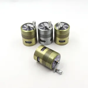 Grinder magnétique en métal pour tabac, 4 couches, produit en alliage, avec fonction magnétique, pour tuyaux de fumée, se lavant, avec manivelle, nouveauté,