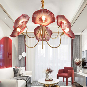 北欧风吊灯美式简约客厅灯新款创意花朵个性玻璃轻奢餐厅卧室灯具 - Product Image 4