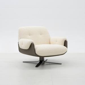 Fauteuil de bureau moderne marron rotatif aux couleurs personnalisées, style chaise de loisirs individuelle pour salon et balcon - Product Image 3