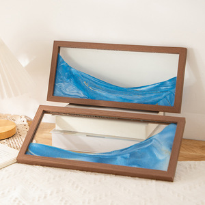 Marco de fotos minimalista moderno con diseño de reloj de arena para la mesa del pasillo, mueble para TV, decoración del hogar, marco de fotos de madera. - Product Image 1