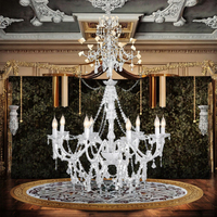 Lustre LED Moderne en Acrylique et Cristal Perlé VH30142, Taille Moyenne, Élégant et Tendance, Idéal pour Éclairage de Mariages et Événements