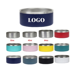 Bol pour chien personnalisé avec logo, 18 oz/32 oz/42 oz/64 oz/100 oz, pour nourriture et eau, en acier inoxydable, durable, antidérapant, isolé, bol d'alimentation pour animaux de compagnie - Product Image 1