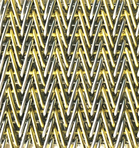 Maille tissée architecturale en acier inoxydable et or bicolore de qualité supérieure - Mur-rideau décoratif et panneau de façade de bâtiment - Product Image 1