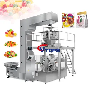 500g 1kg Automatische vorgefertigte Rotations tasche Stand Up Reiß verschluss tasche Solid Granule Snacks Bohnen Nüsse Popcorn Süßigkeiten Doypack Packing Machine