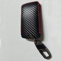 Bonne qualité Couture Cuir Carbone FiberCar Key Case Cover Télécommande Fob Pour Renault Megane