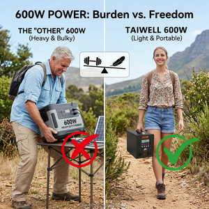 600W Portable Power Station <b>Battery</b> <b>Backup</b> Generator Portable Solar Power Supply with Handle for Outdoor Camping RV Emergency - Product Image 3