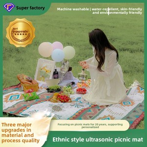 Alfombra de Picnic Plegable Portátil para Exteriores, para Primavera, Camping, <span class=keywords><strong>Playa</strong></span>, Gruesa, Impermeable, Antideslizante, de Tela Oxford - Product Image 2