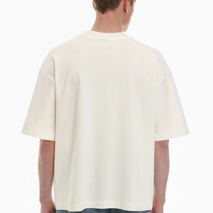 हॉट सेलिंग पुरुषों की 100% कपास मूल ओवरसाइज बॉक्सी फिट गर्दन टी-शर्ट - Product Image 2