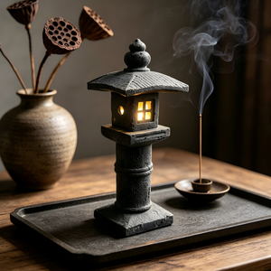 Lanterne <span class=keywords><strong>japonaise</strong></span> haute en résine, éclairage <span class=keywords><strong>solaire</strong></span> de jardin, <span class=keywords><strong>fontaine</strong></span> d'eau extérieure, décoration de patio zen - Product Image 3