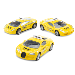 Diecast Alloy <span class=keywords><strong>Taxi</strong></span> Car 4 Estilos Tire hacia atrás Vehículo simulado para regalo de niños - Product Image 1