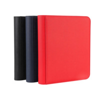 Carpeta Toploader de 4 Bolsillos con Páginas Fijas, Carpeta Personalizada de Cuero PU para Tarjetas Coleccionables TCG